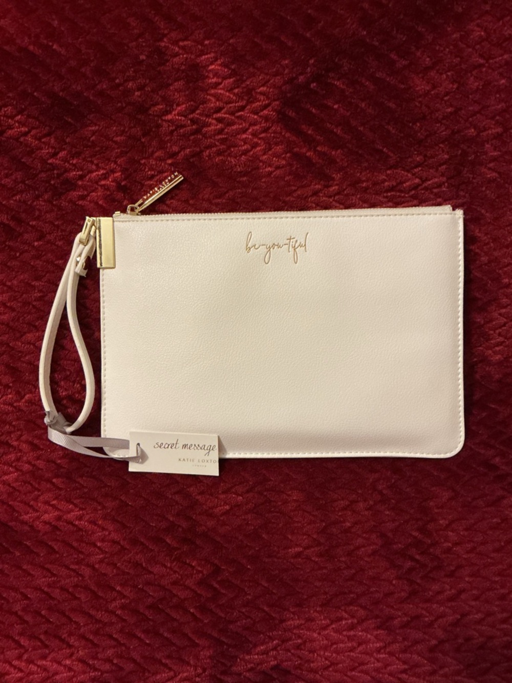 Katie Loxton of London 'Be-You-tiful' White Wristlet Pouch